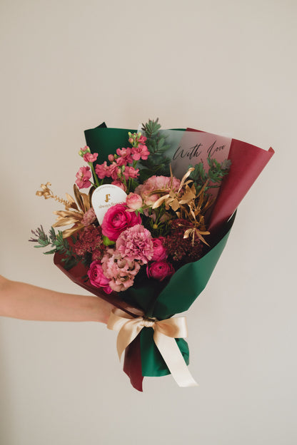 ◆11/29-12/26お届け限定◆Message Bouquet／メッセージブーケ　ペツォッタイト／生花・花束