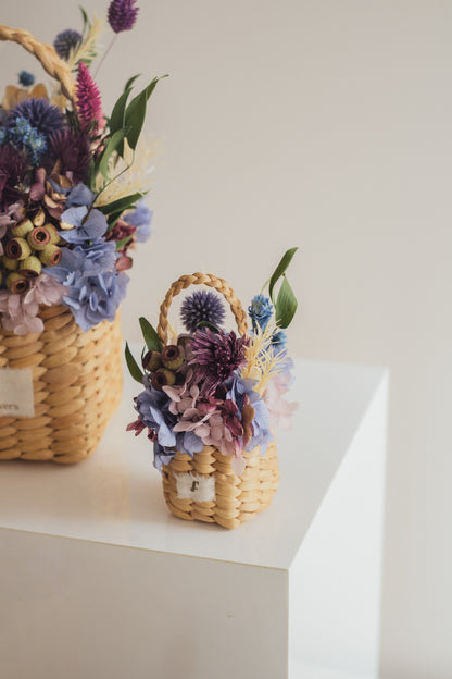 ◆季節限定デザイン◆Flower BAG No.3 ／スクエアカゴバッグ　オーセンティック／ドライ・プリザーブドフラワー