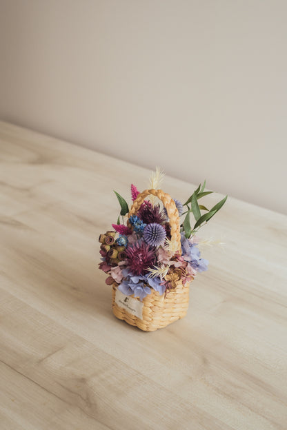 ◆季節限定デザイン◆Flower BAG No.3 ／スクエアカゴバッグ　オーセンティック／ドライ・プリザーブドフラワー