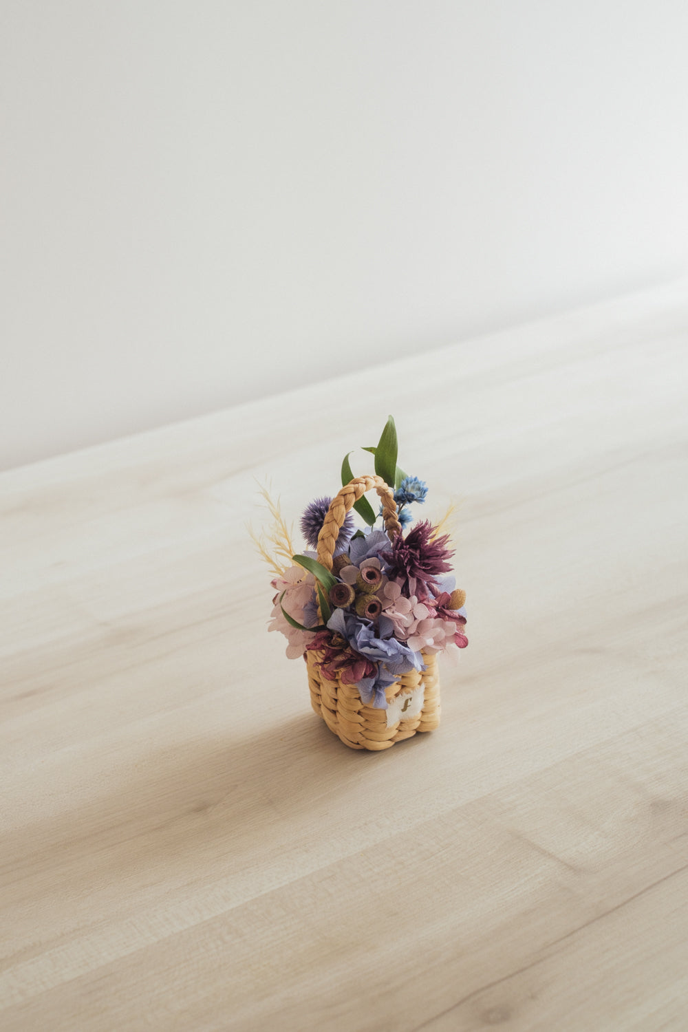 ◆季節限定デザイン◆Flower BAG No.3 ／スクエアカゴバッグ　オーセンティック／ドライ・プリザーブドフラワー