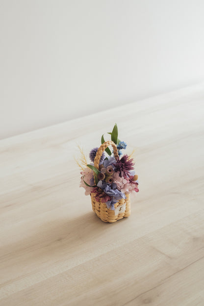 ◆季節限定デザイン◆Flower BAG No.3 ／スクエアカゴバッグ　オーセンティック／ドライ・プリザーブドフラワー