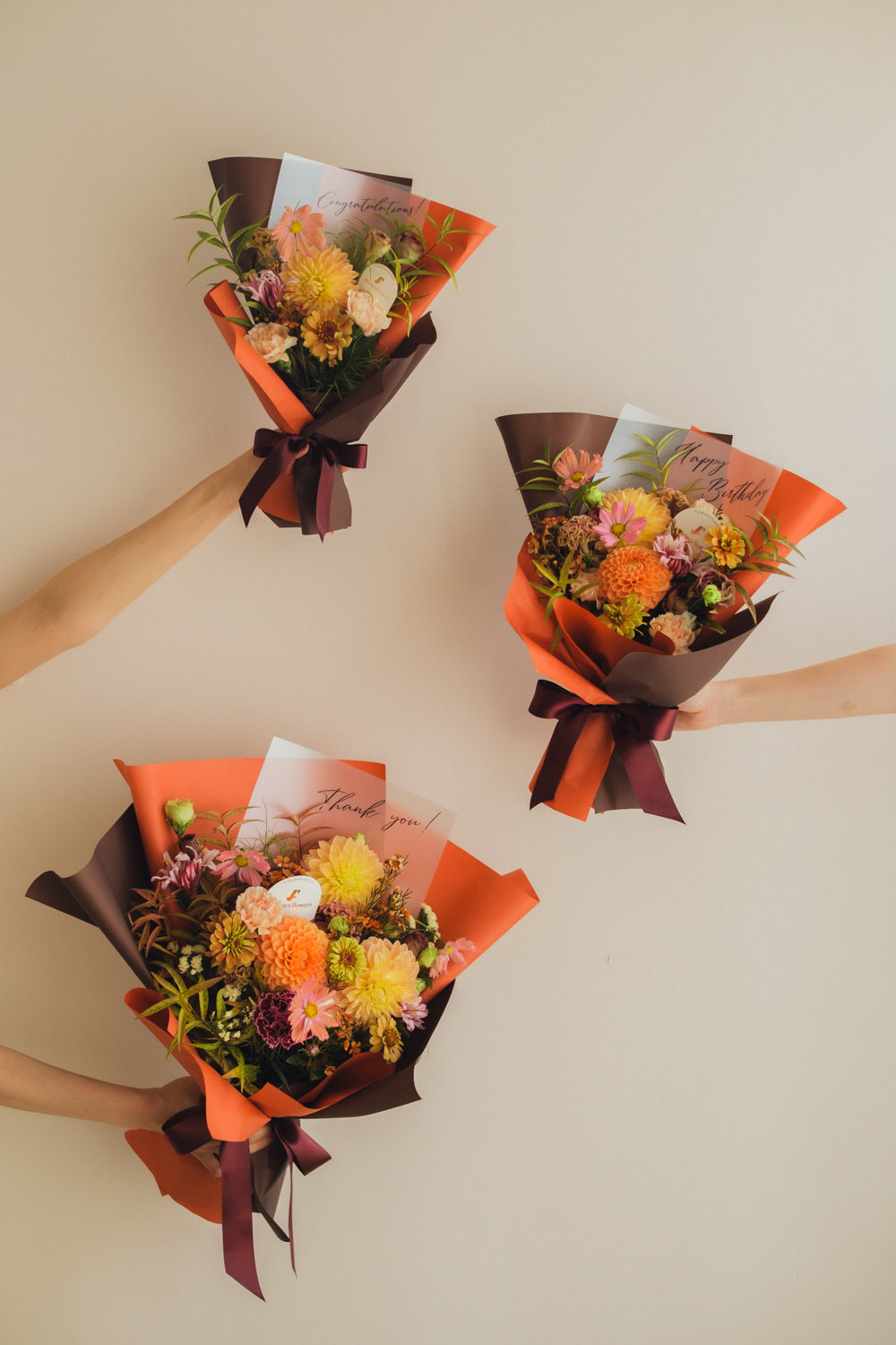 ◆9/24-10/31お届け限定◆Message Bouquet／メッセージブーケ　アンバーサンセット／生花・花束