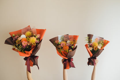 ◆9/24-10/31お届け限定◆Message Bouquet／メッセージブーケ　アンバーサンセット／生花・花束