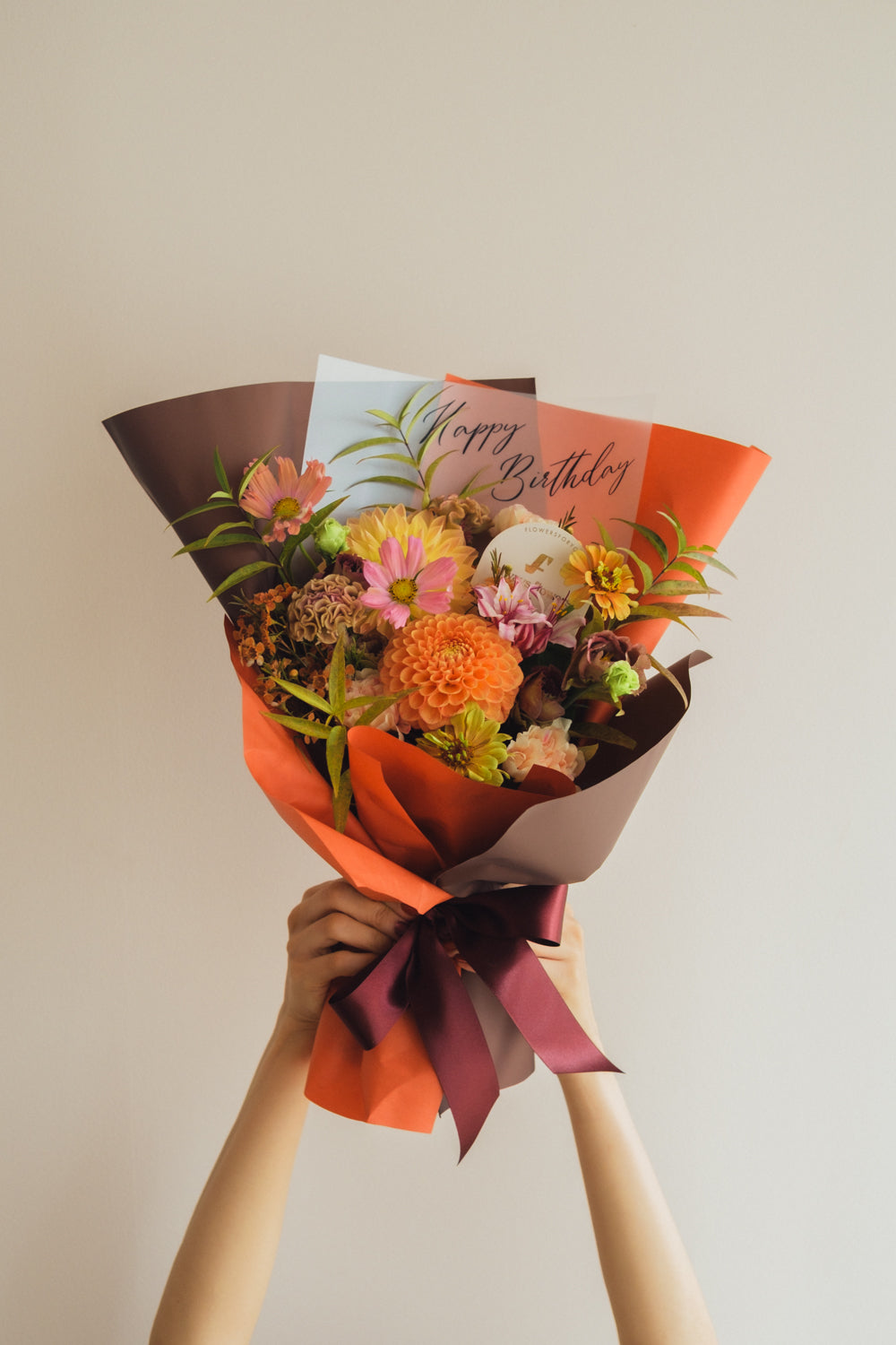 ◆9/24-10/31お届け限定◆Message Bouquet／メッセージブーケ　アンバーサンセット／生花・花束