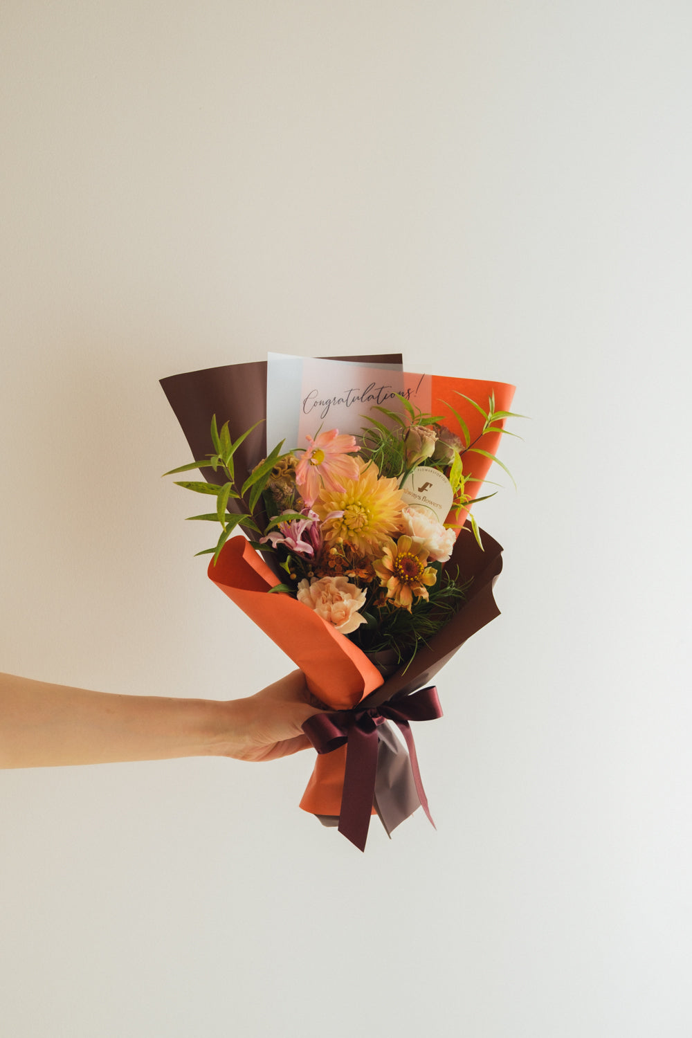 ◆9/24-10/31お届け限定◆Message Bouquet／メッセージブーケ　アンバーサンセット／生花・花束
