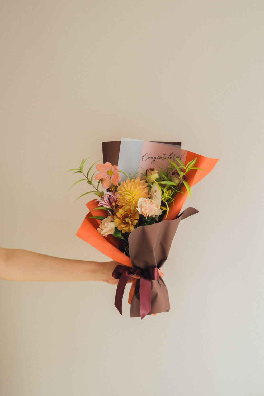 ◆9/24-10/31お届け限定◆Message Bouquet／メッセージブーケ　アンバーサンセット／生花・花束