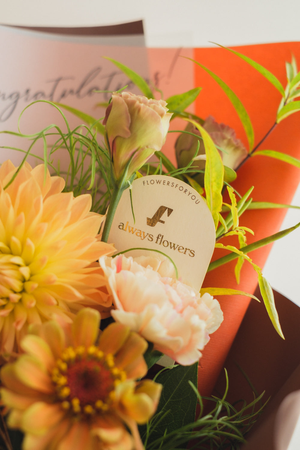 ◆9/24-10/31お届け限定◆Message Bouquet／メッセージブーケ　アンバーサンセット／生花・花束