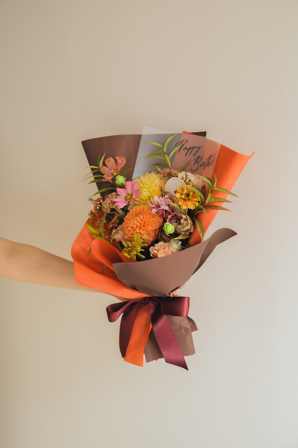 ◆9/24-10/31お届け限定◆Message Bouquet／メッセージブーケ　アンバーサンセット／生花・花束
