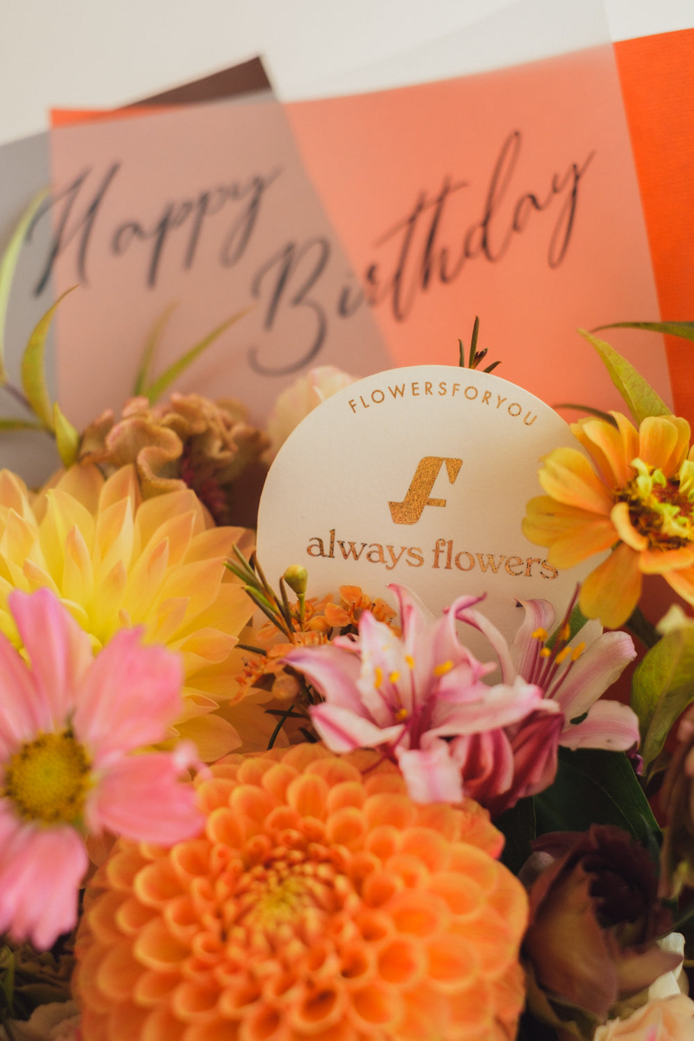 ◆9/24-10/31お届け限定◆Message Bouquet／メッセージブーケ　アンバーサンセット／生花・花束