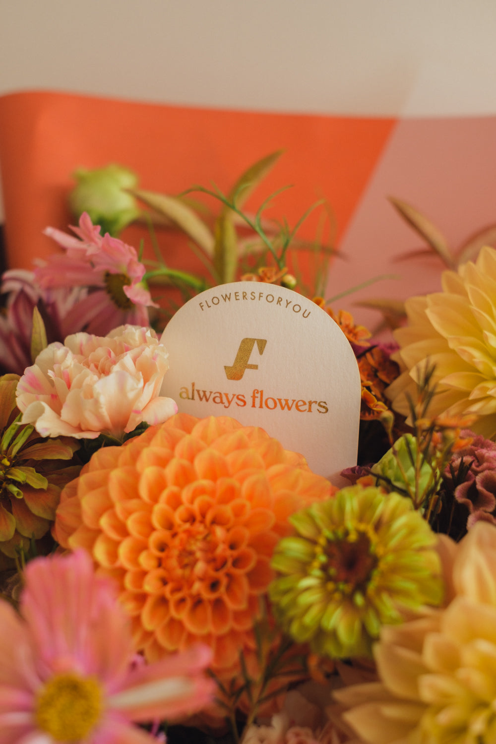 ◆9/24-10/31お届け限定◆Message Bouquet／メッセージブーケ　アンバーサンセット／生花・花束