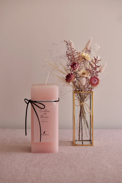 ◆NEW◆Candle&amp;Dried Bouquet／キャンドル&amp;ドライブーケセット　ローズべべ