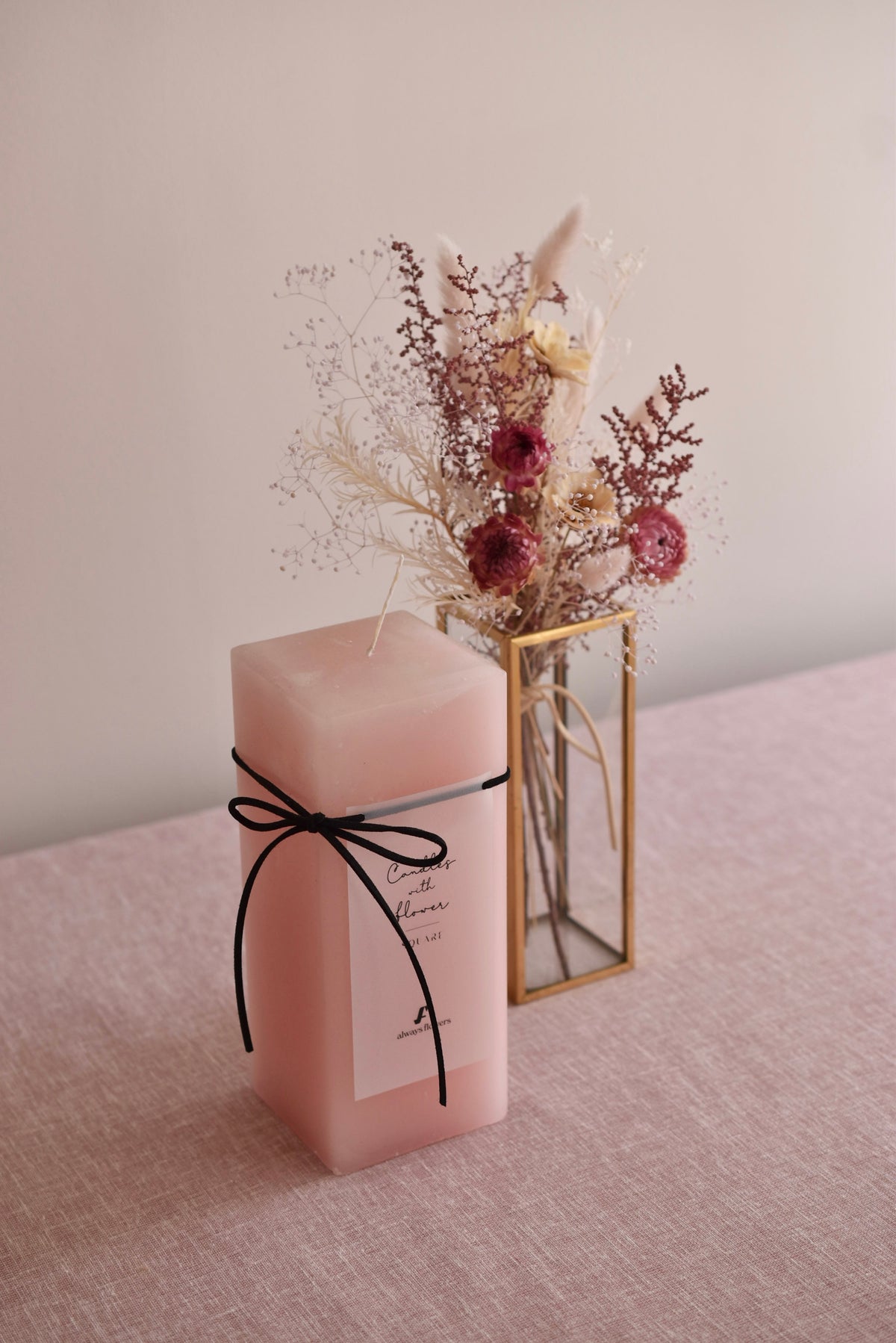◆NEW◆Candle&amp;Dried Bouquet／キャンドル&amp;ドライブーケセット　ローズべべ