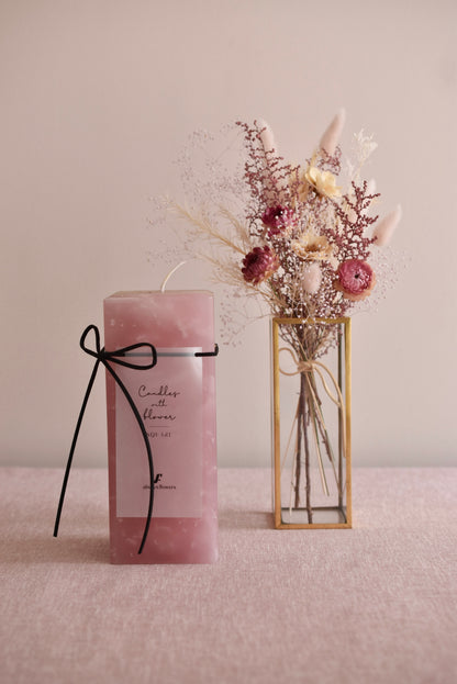 ◆NEW◆Candle&amp;Dried Bouquet／キャンドル&amp;ドライブーケセット　ローズドラジェ