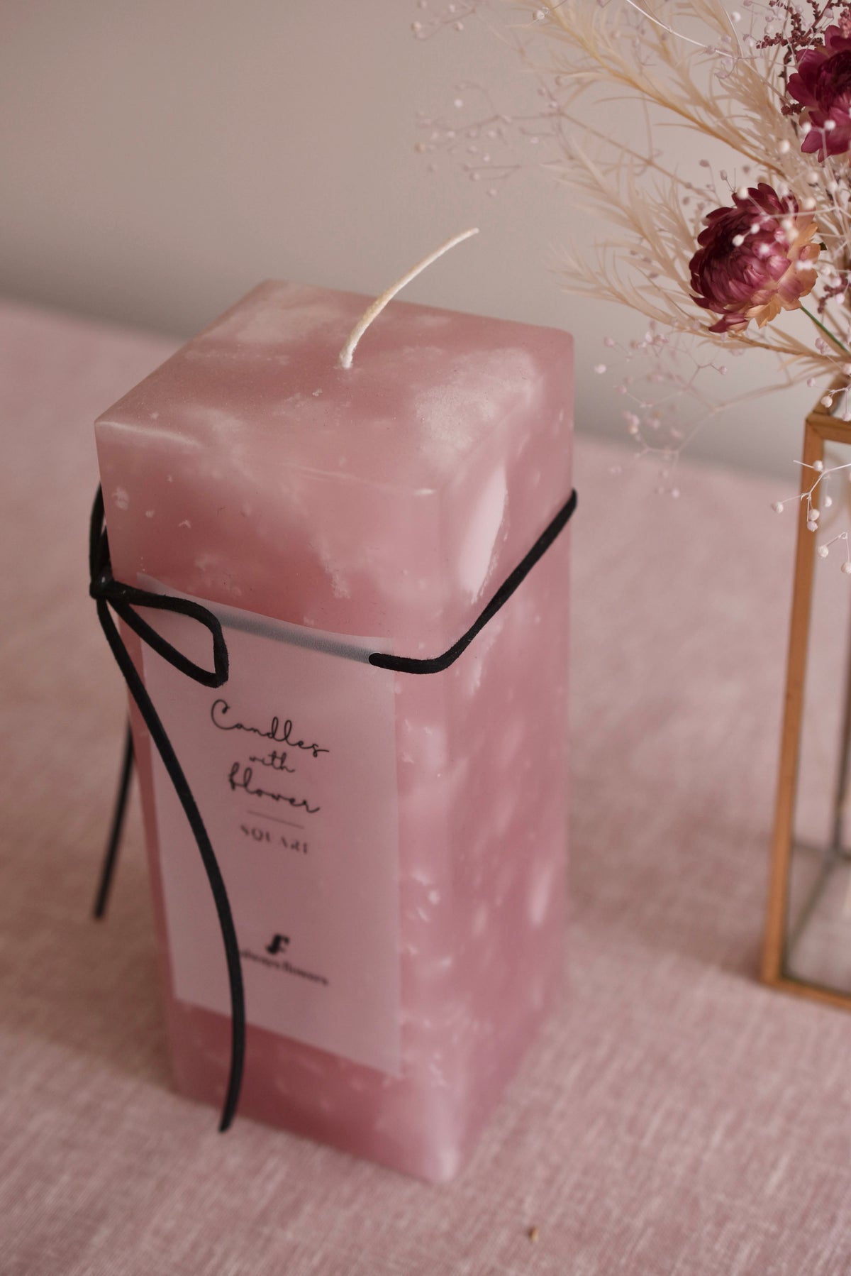 ◆NEW◆Candle&amp;Dried Bouquet／キャンドル&amp;ドライブーケセット　ローズドラジェ