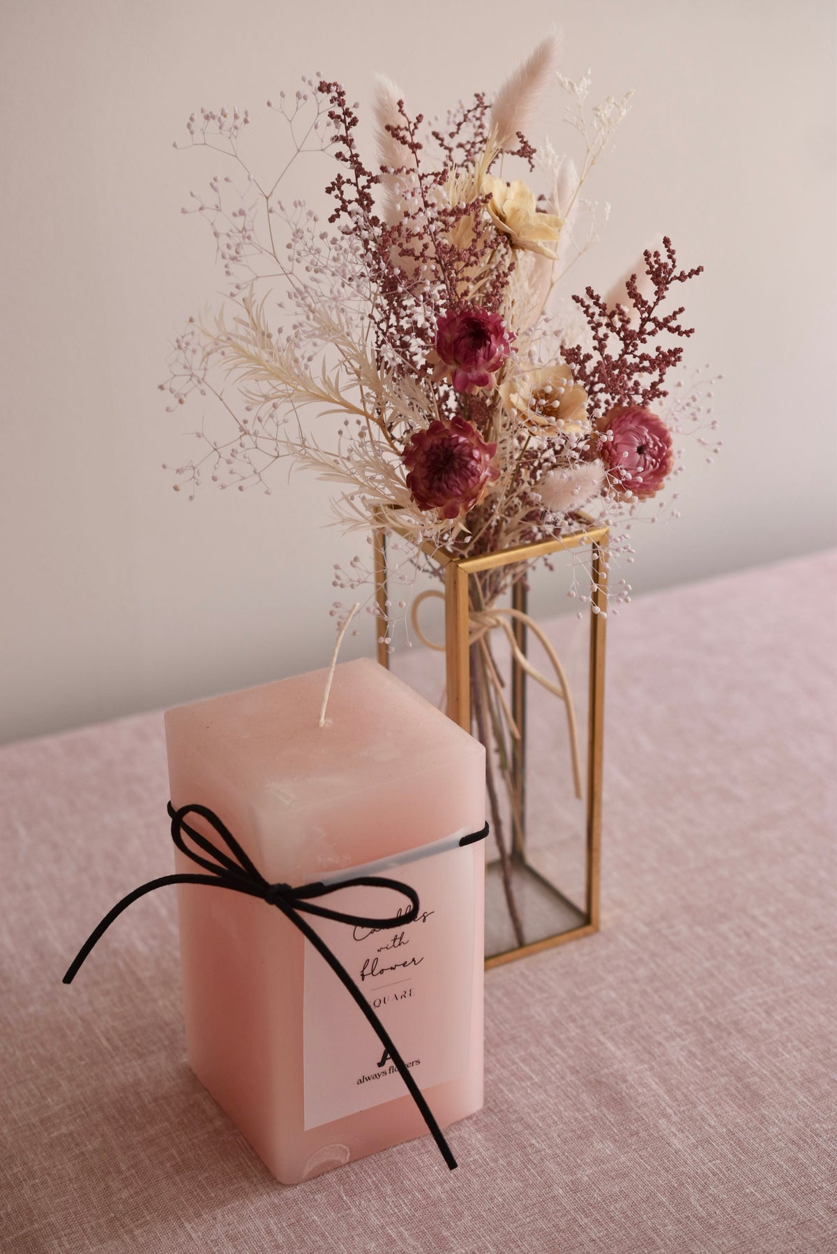 ◆NEW◆Candle&amp;Dried Bouquet／キャンドル&amp;ドライブーケセット　ローズべべ