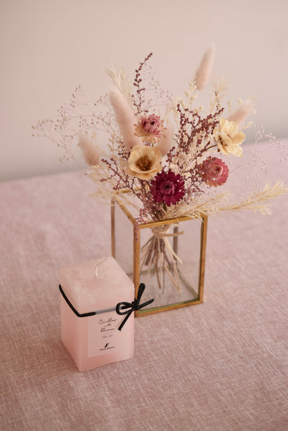 ◆NEW◆Candle&amp;Dried Bouquet／キャンドル&amp;ドライブーケセット　ローズべべ