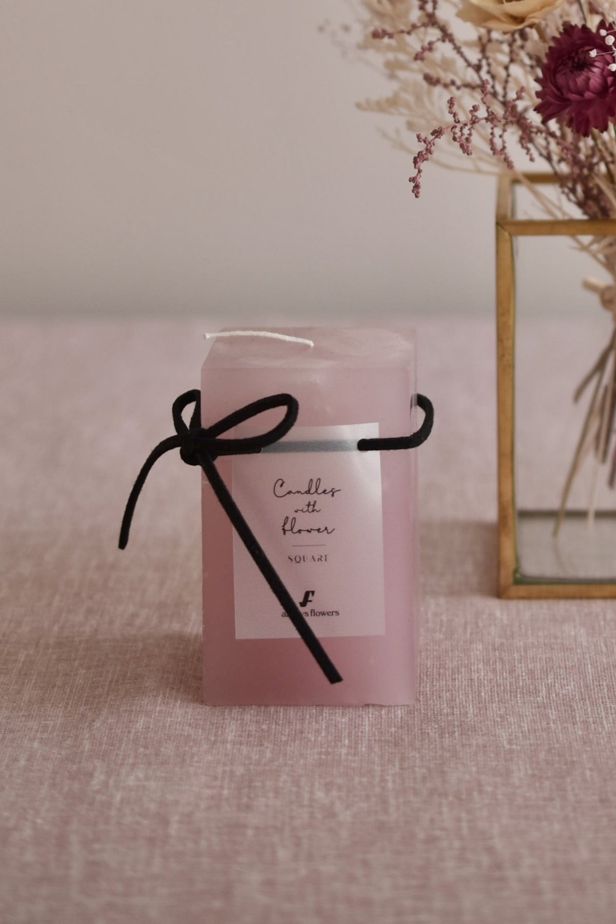 ◆NEW◆Candle&amp;Dried Bouquet／キャンドル&amp;ドライブーケセット　ローズドラジェ