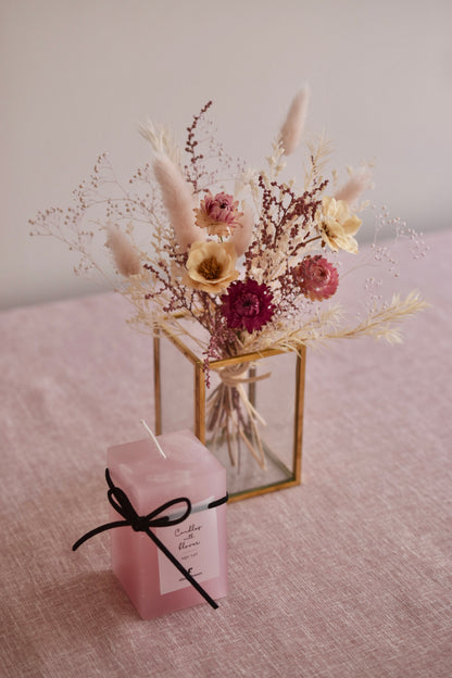 ◆NEW◆Candle&amp;Dried Bouquet／キャンドル&amp;ドライブーケセット　ローズドラジェ