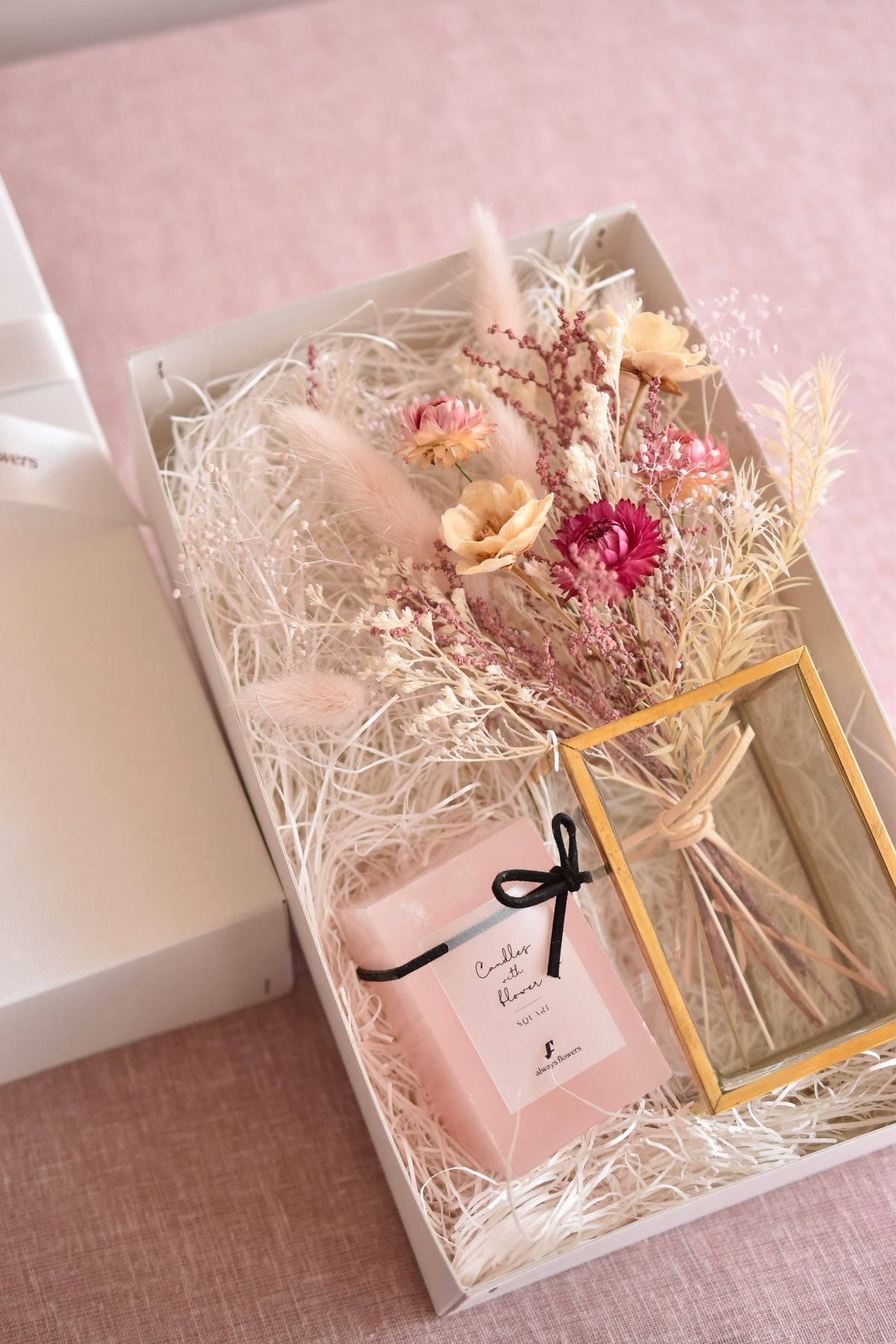 ◆NEW◆Candle&amp;Dried Bouquet／キャンドル&amp;ドライブーケセット　ローズべべ
