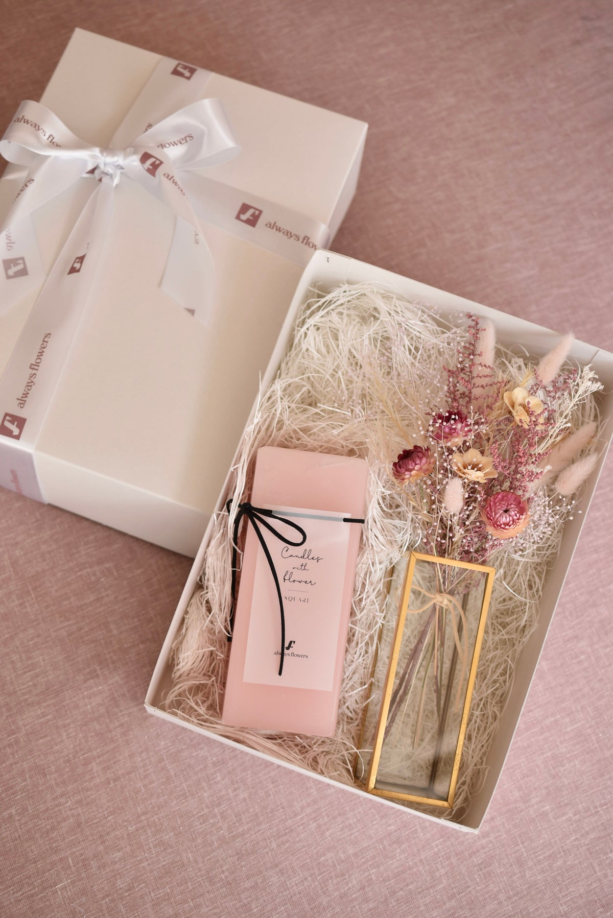◆NEW◆Candle&amp;Dried Bouquet／キャンドル&amp;ドライブーケセット　ローズべべ