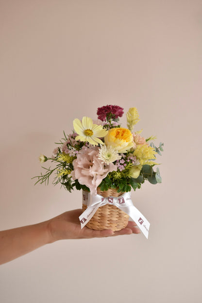 ◆NEW◆Pillar Basket／ピラーバスケット　パステルフェット／生花