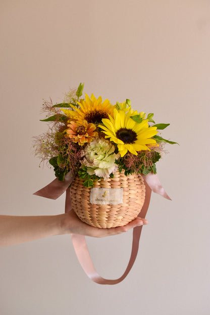 ◆6/2-7/31お届け限定◆Flower BAG No.2／フラワーバッグアレンジ　イエロースモーク／生花