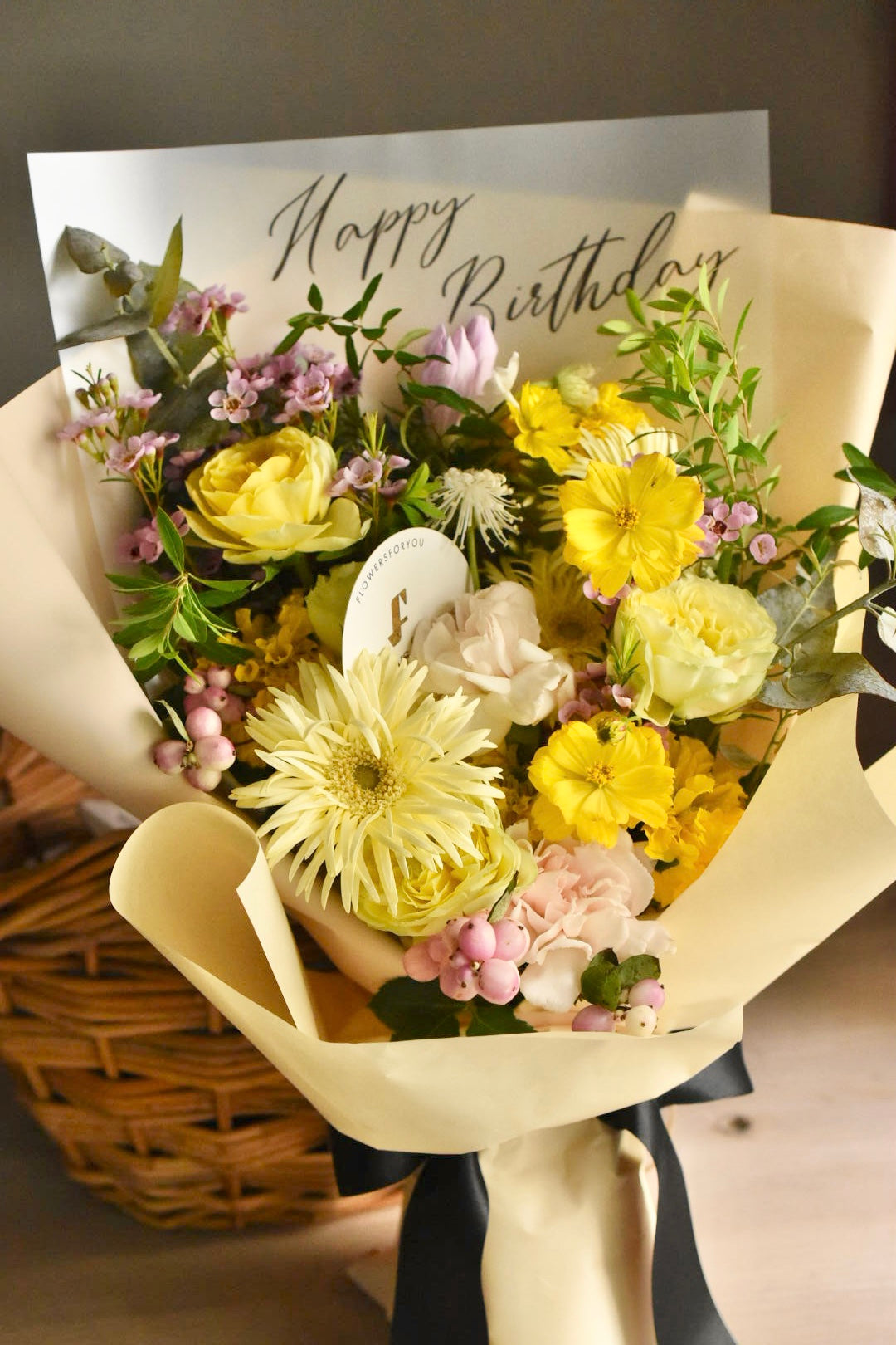 ◆母の日対象◆Message Bouquet／メッセージブーケ　イエロー／生花・花束