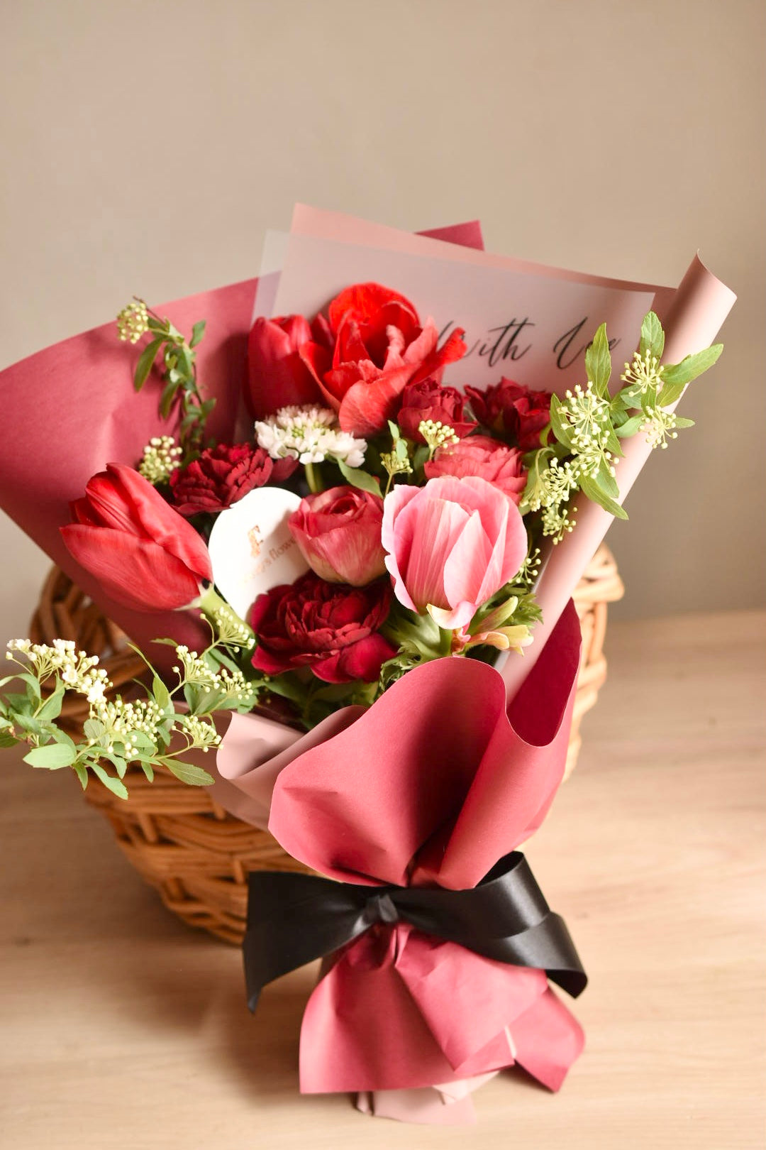 ◆母の日対象◆Message Bouquet／メッセージブーケ　レッド／生花・花束