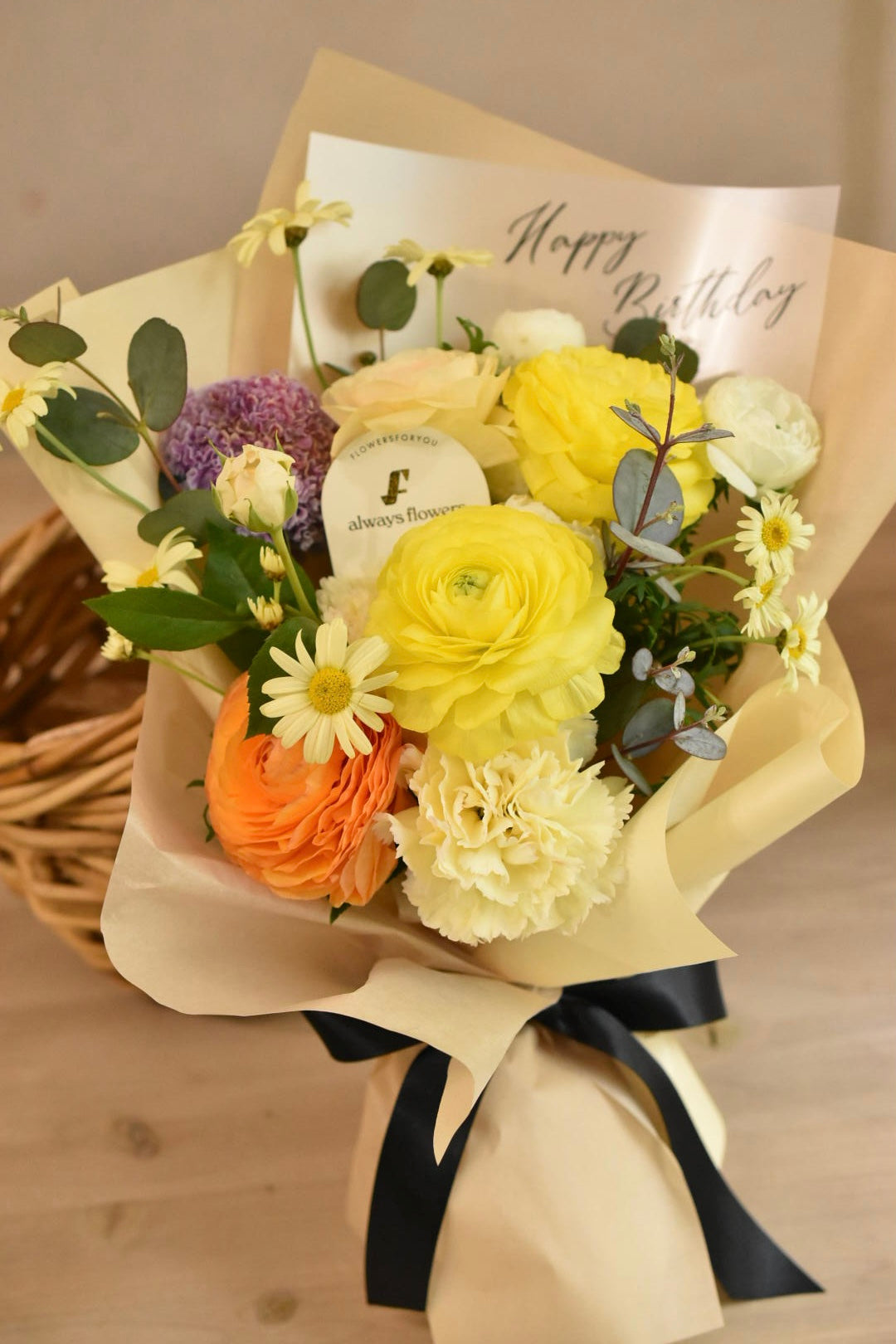 ◆母の日対象◆Message Bouquet／メッセージブーケ　イエロー／生花・花束