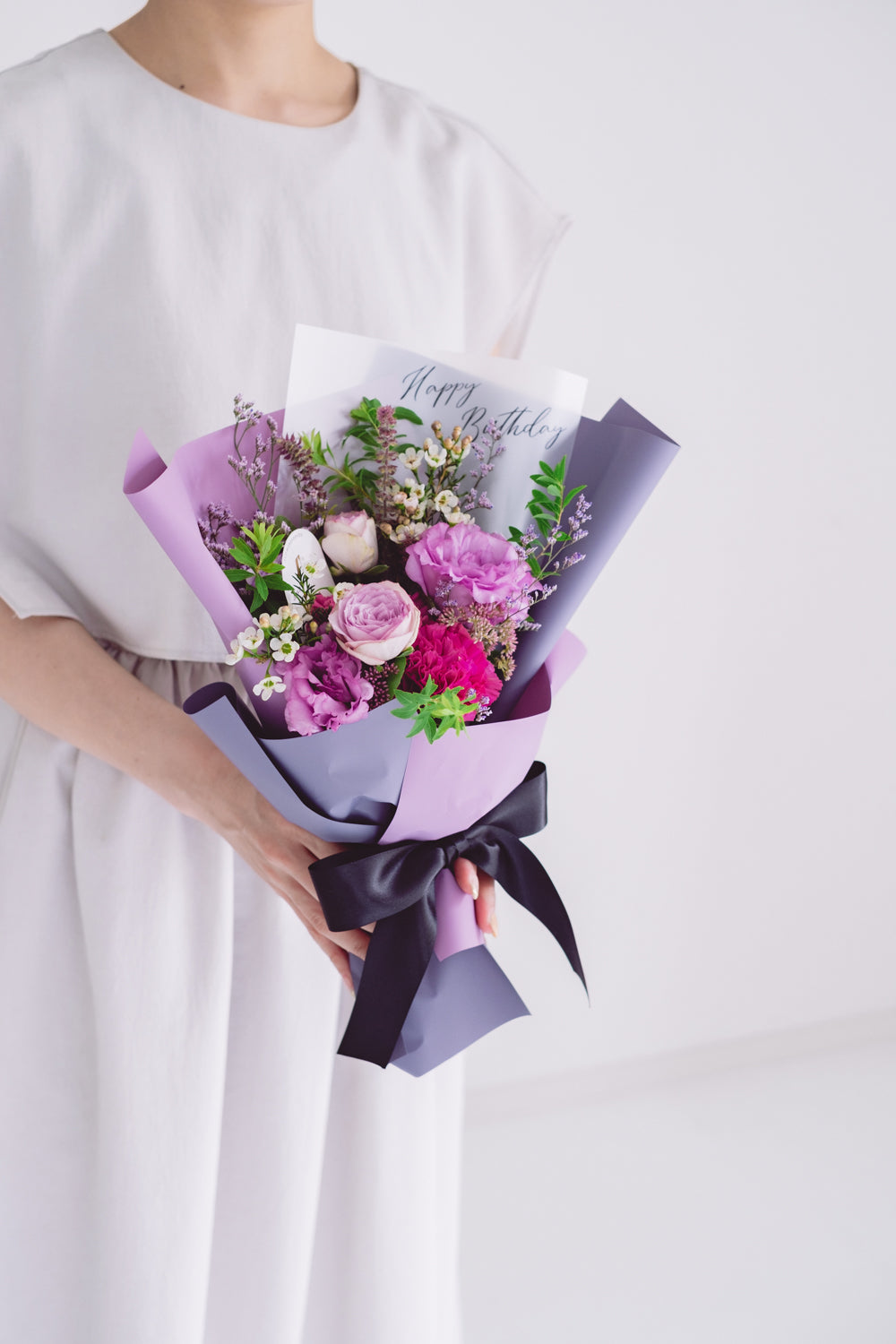 【オーダー】Message Bouquet／メッセージブーケ　ブルー＆パープル／生花・花束