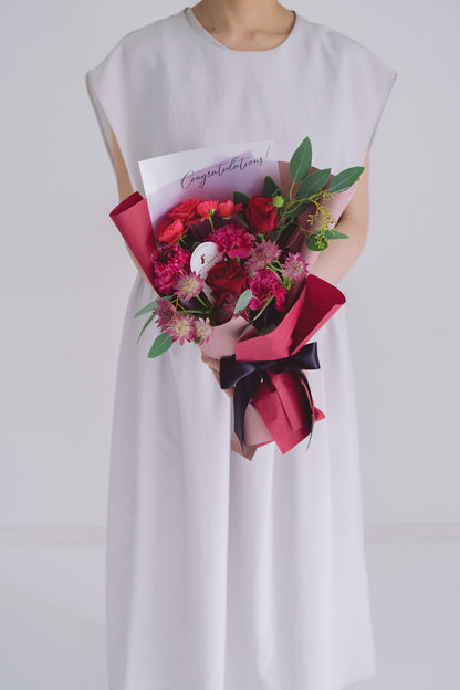 ◆母の日対象◆Message Bouquet／メッセージブーケ　レッド／生花・花束