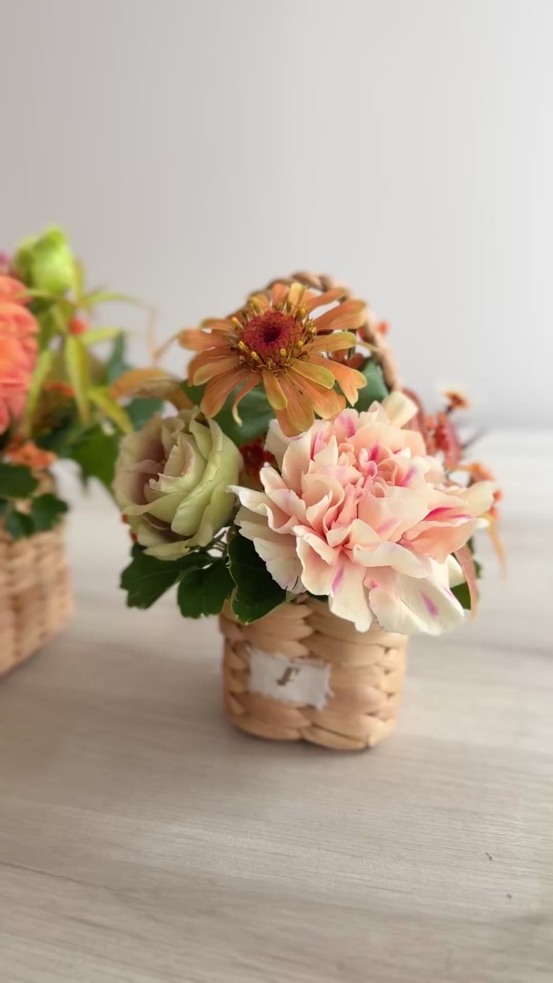 ◆9/24-10/31お届け限定◆Flower BAG No.3 ／スクエアカゴバッグ　オータムパレット／生花